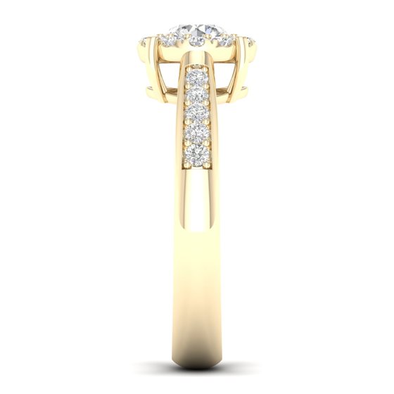 3/4 Cts. Pave Studded Shank Cluster Ring