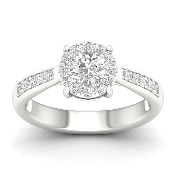 3/4 Cts. Pave Studded Shank Cluster Ring