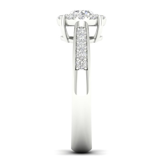 3/4 Cts. Pave Studded Shank Cluster Ring