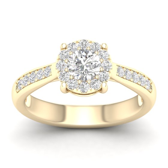 3/4 Cts. Pave Studded Shank Cluster Ring