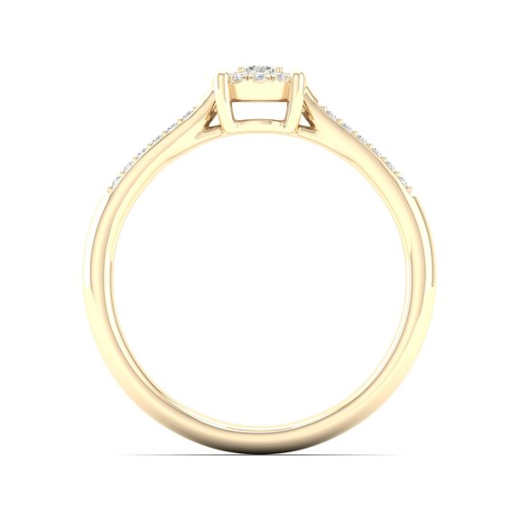 1/5 Cts. Pave Studded Shank Cluster Ring