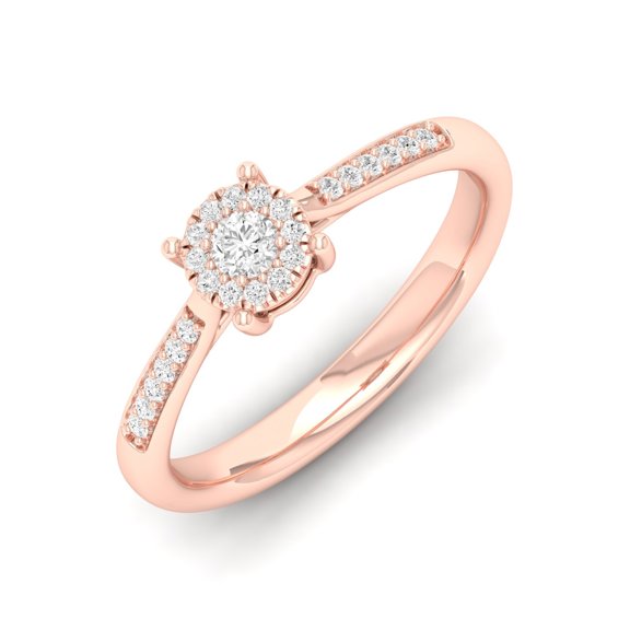 1/5 Cts. Pave Studded Shank Cluster Ring