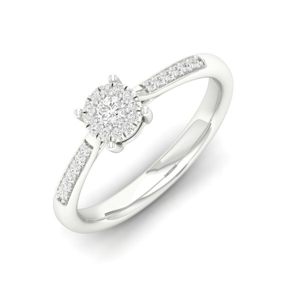 1/5 Cts. Pave Studded Shank Cluster Ring