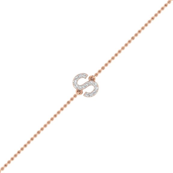 The "S" Diamond Alphabet Bracelet