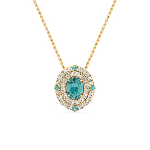 Aurora Oval Halo Pendant
