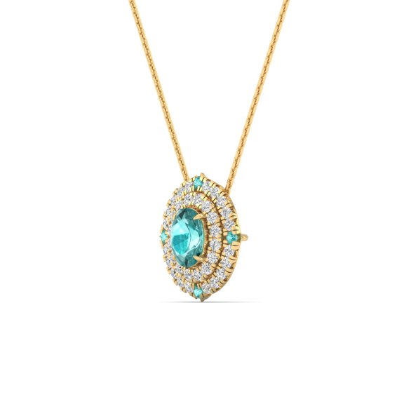 Aurora Oval Halo Pendant