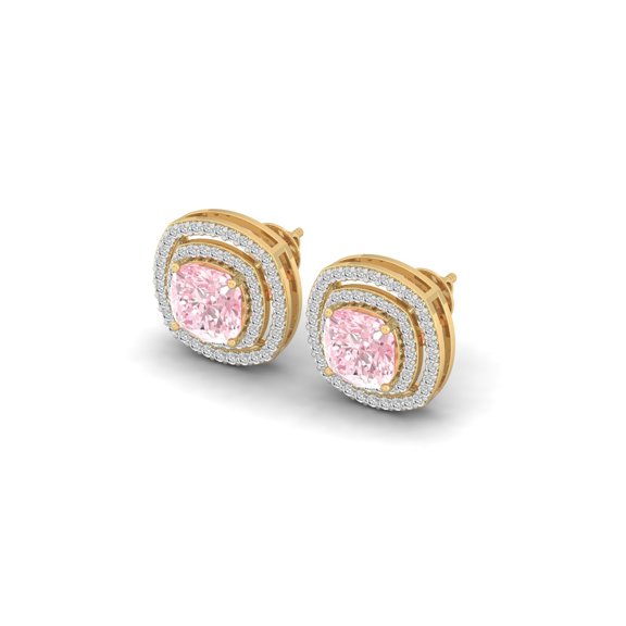 Blush Halo Studs