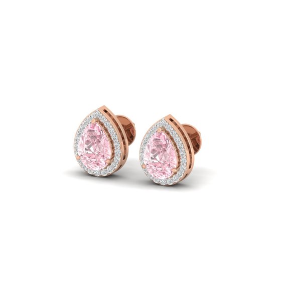 Rose Poire Studs