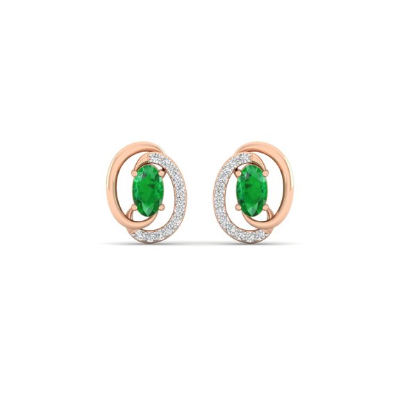 Emerald Orbit Studs