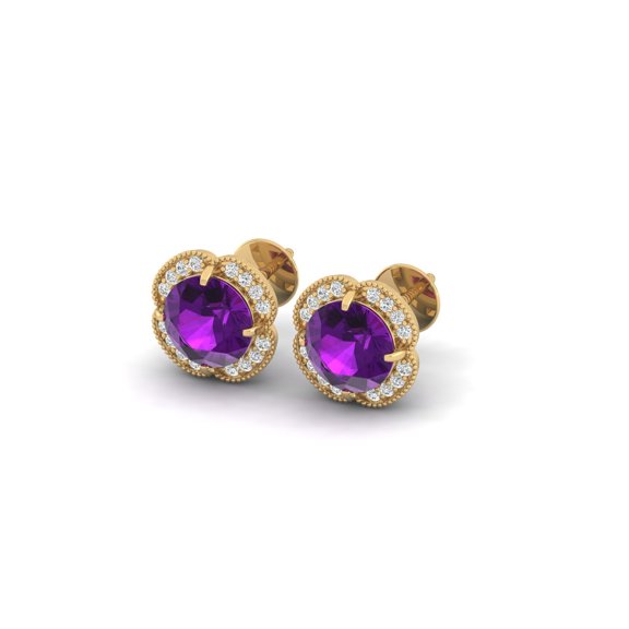 Amethyst Bloom Studs