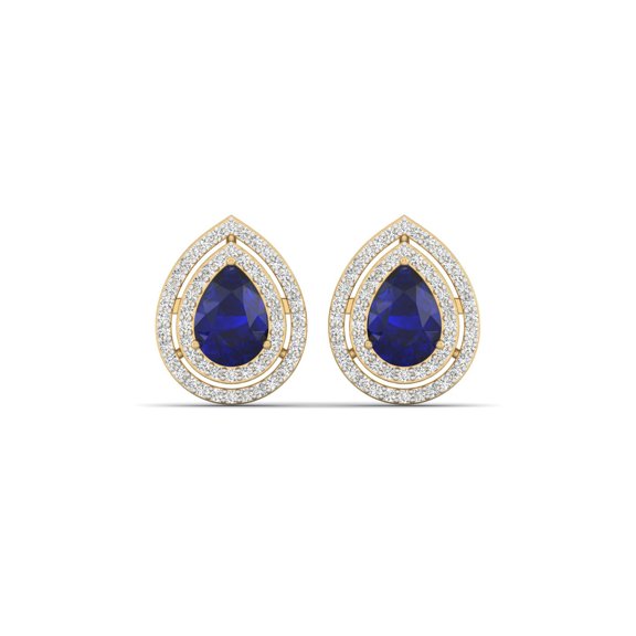 Rubellite Poire Studs