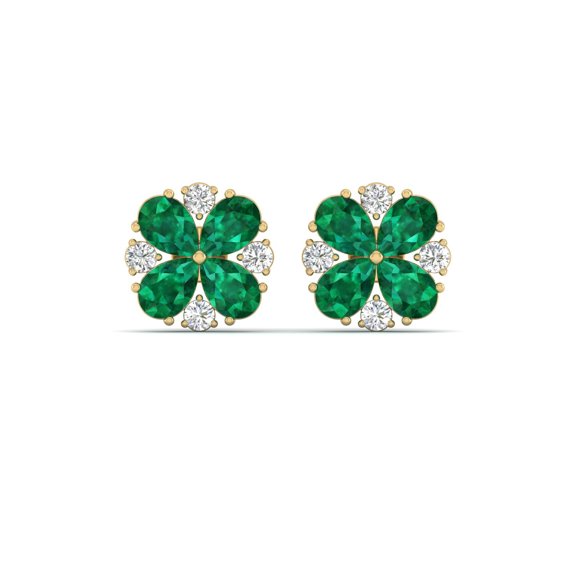 Clover Emeraude Studs