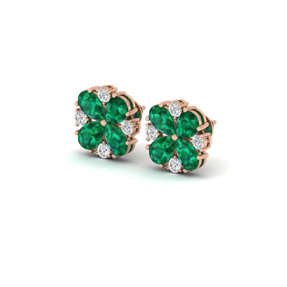 Clover Emeraude Studs