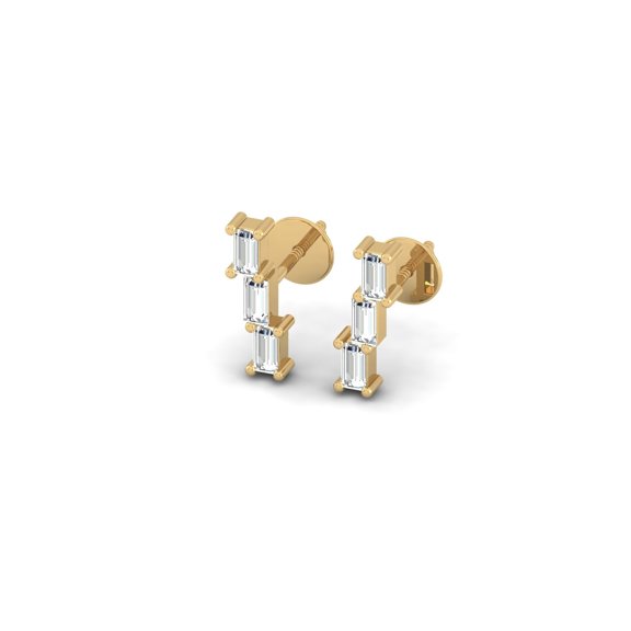 Baguette Line Studs
