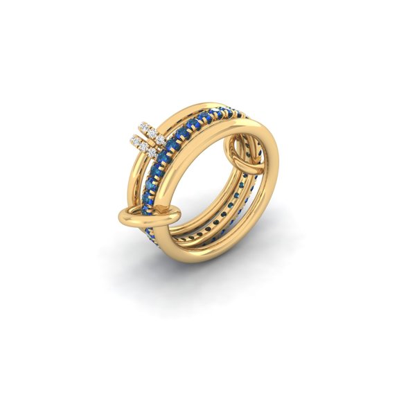 Sapphire Link Ring