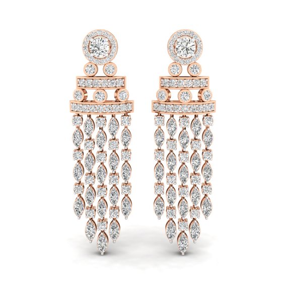 Diamond Cascade Tassel Earrings