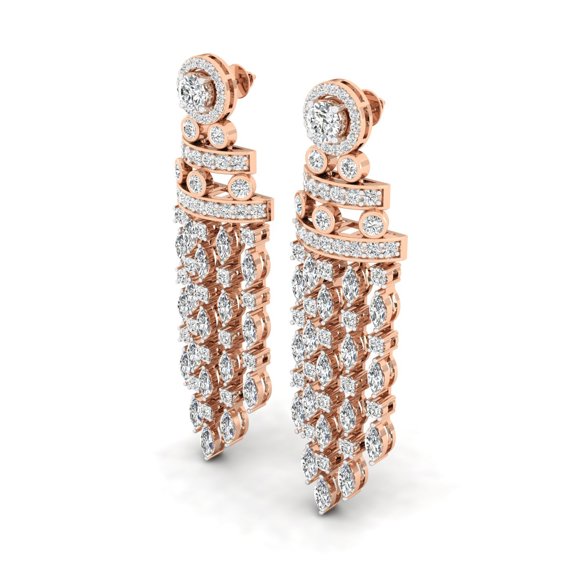 Diamond Cascade Tassel Earrings