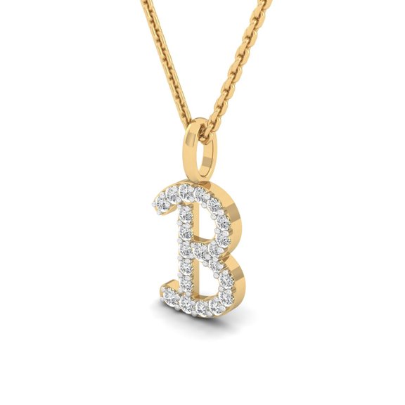 Luxe "B" Diamond Initial Pendant