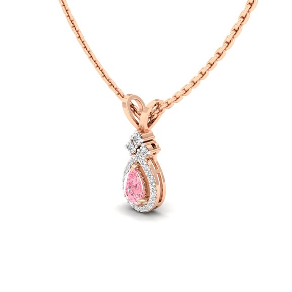 Blush Teardrop Halo Pendant
