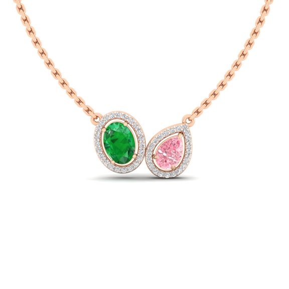 Two-Stone Halo Pendant