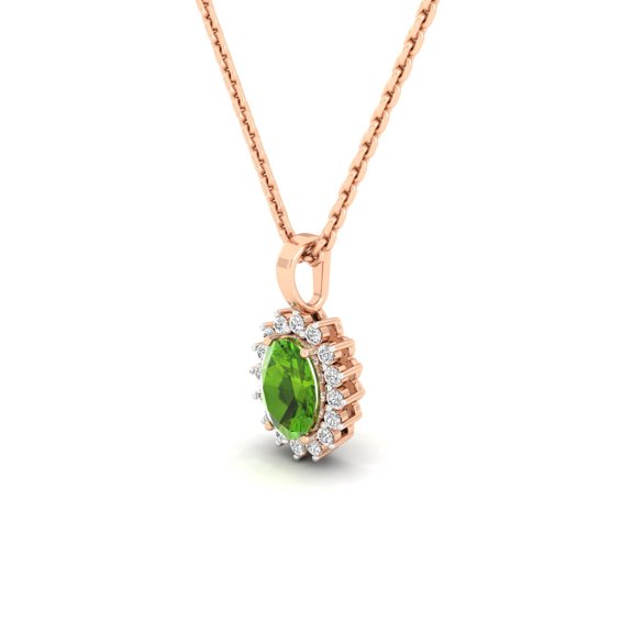 Verdant Oval Halo Pendant