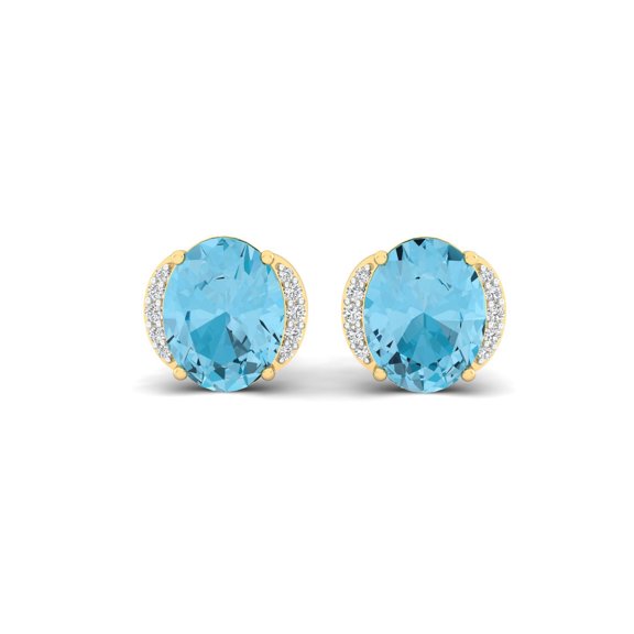 Azure Oval Studs