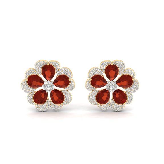 Crimson Blossom Studs