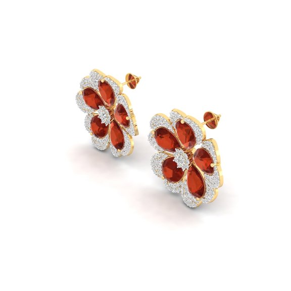 Crimson Blossom Studs