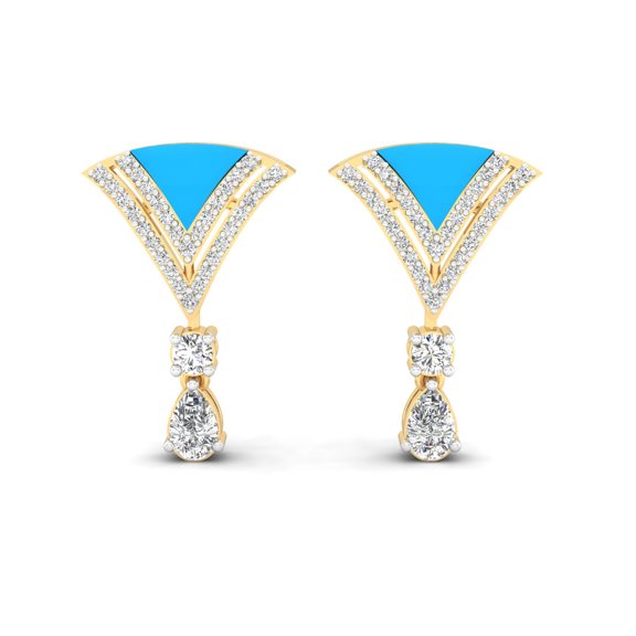 Aqua V Drop Earrings