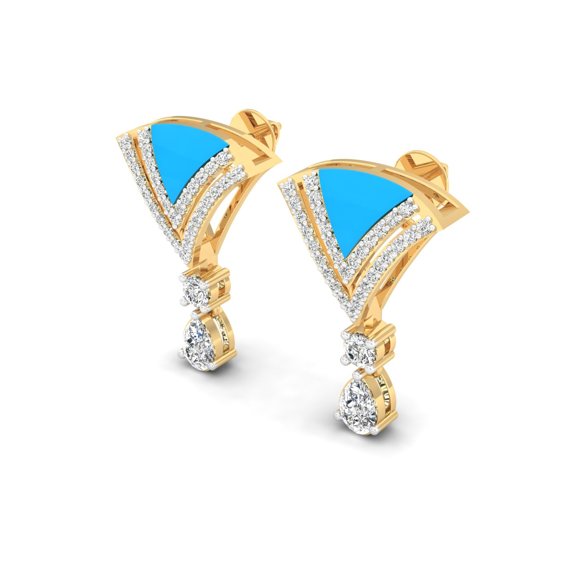 Aqua V Drop Earrings