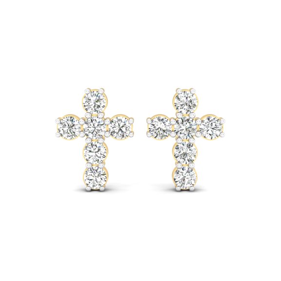 Diamond Cross Studs