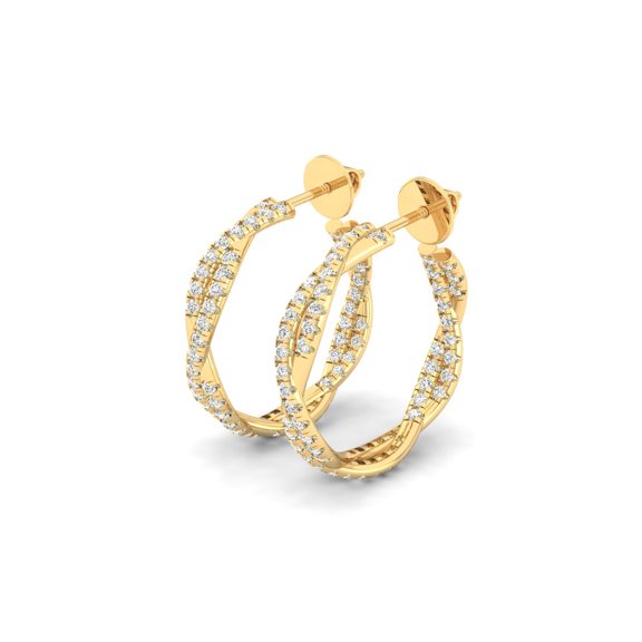 Twist Pave Hoops