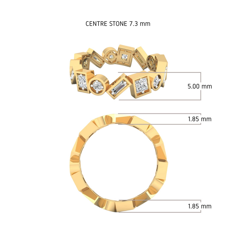 Princess & Baguette Diamond Fashion Band