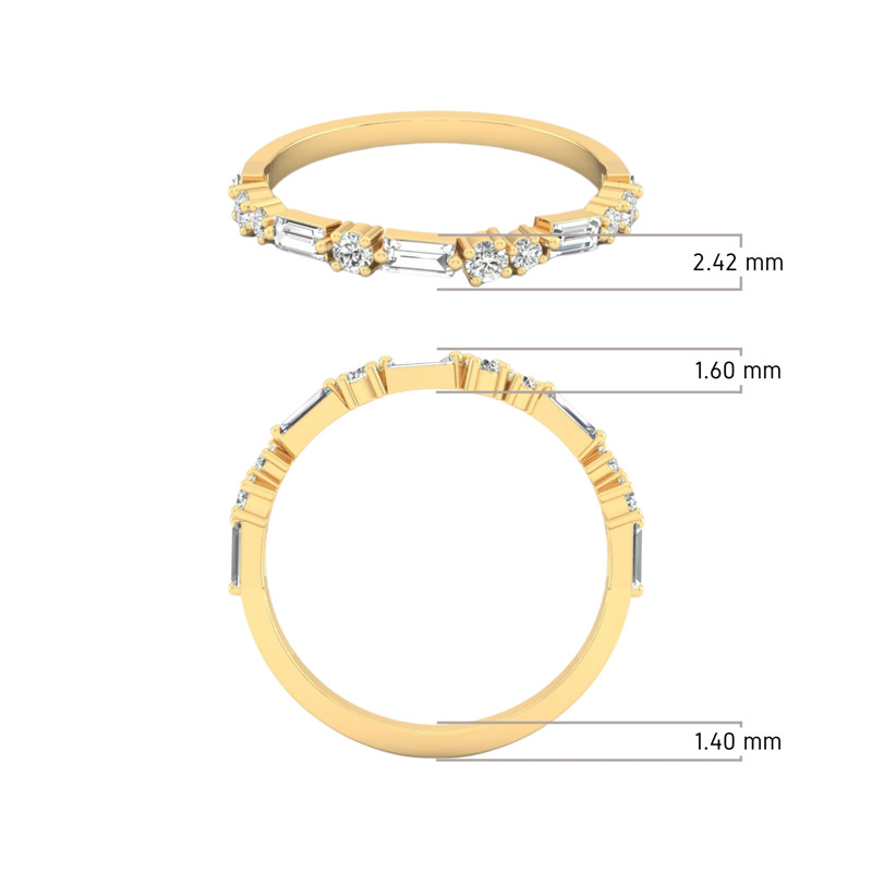 Diamond & Baguette Minimal Band