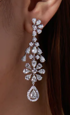 Petal Cascade Diamond Drop Earrings
