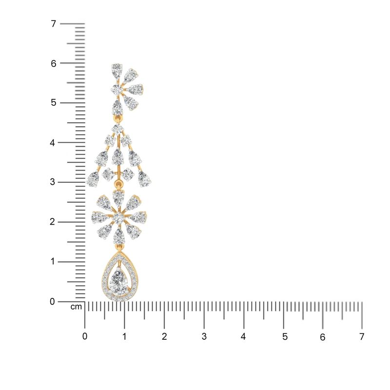 Petal Cascade Diamond Drop Earrings