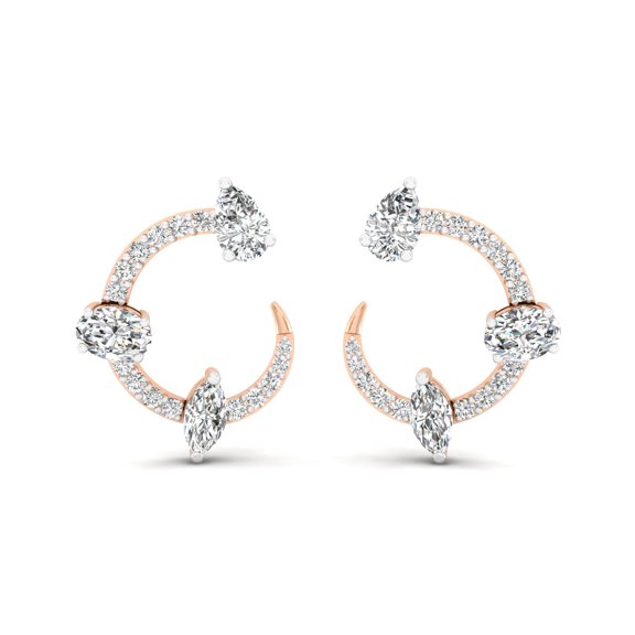 Marquise Arc Diamond Hoops