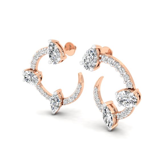 Marquise Arc Diamond Hoops