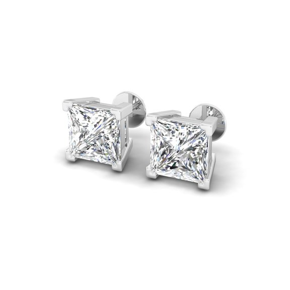 Princess Cut Solitaire Studs