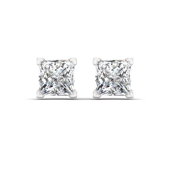 Princess Cut Solitaire Studs