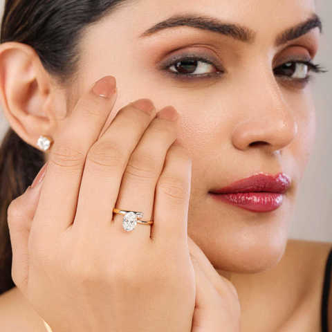 Elegant Oval Orchid Ring