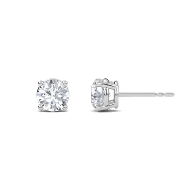 Round Four Prong Solitaire Earrings