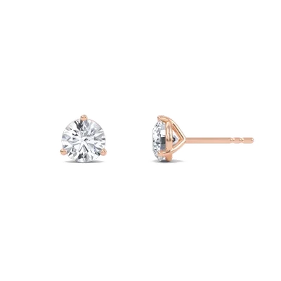 Three Prong Martini Solitaire Earrings