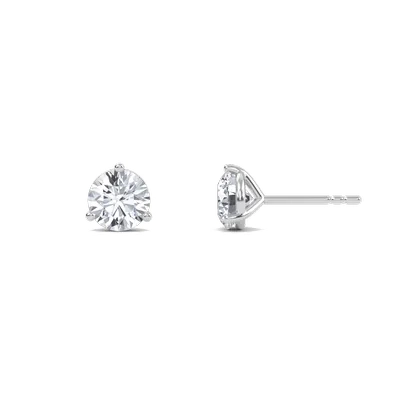 Three Prong Martini Solitaire Earrings