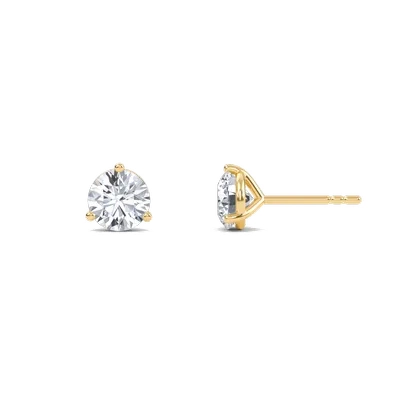 Three Prong Martini Solitaire Earrings