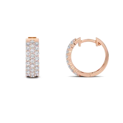 Three Tier Huggie Earrings