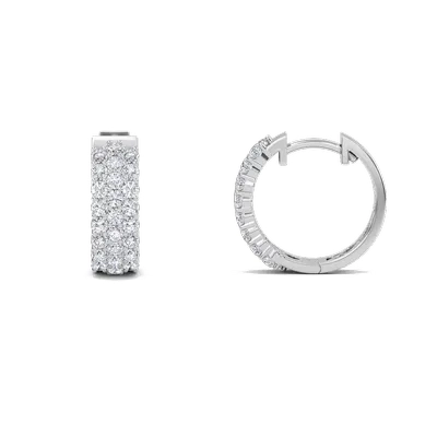 Three Tier Huggie Earrings