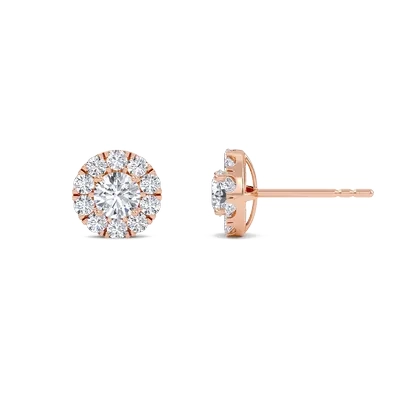 Solitaire Halo Earrings