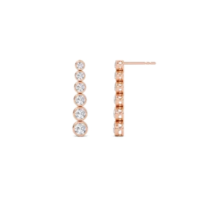 Graduating Bezel drop Earrings