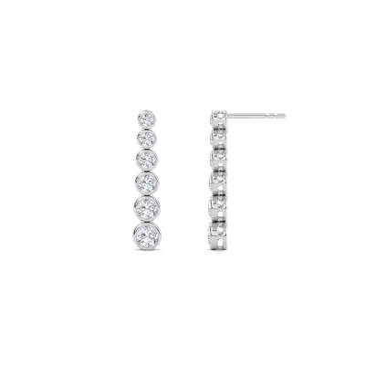 Graduating Bezel drop Earrings